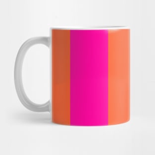 Hot Fuchsia Pink and Burnt Orange Stripes Mug